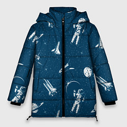 Куртка зимняя женская Текстура Космос, цвет: 3D-красный