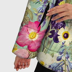 Куртка зимняя женская Красочные Цветы Лета, цвет: 3D-красный — фото 2