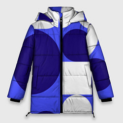 Женская зимняя куртка Абстрактный набор геометрических фигур - Синий фон