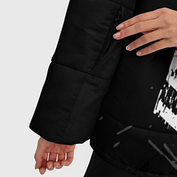 Куртка зимняя женская Lexus speed на темном фоне со следами шин: по-верт, цвет: 3D-черный — фото 2