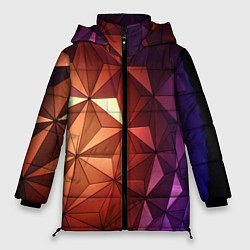 Куртка зимняя женская Абстрактная металлическая поверхность планеты, цвет: 3D-светло-серый