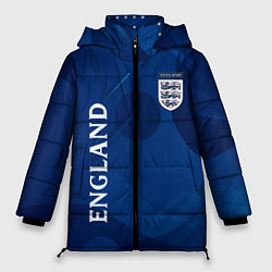 Куртка зимняя женская Сборная Англии Синяя Абстракция, цвет: 3D-светло-серый