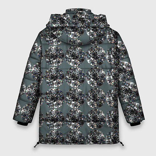 Женская зимняя куртка Бриллианты - текстура / 3D-Черный – фото 2