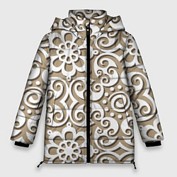 Женская зимняя куртка Цветочный кружевной орнамент