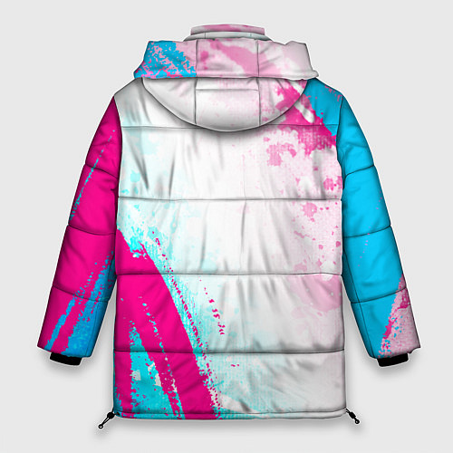 Женская зимняя куртка AC Milan neon gradient style: символ и надпись вер / 3D-Черный – фото 2