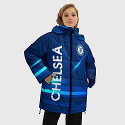 Куртка зимняя женская Chelsea Синяя абстракция, цвет: 3D-черный — фото 2