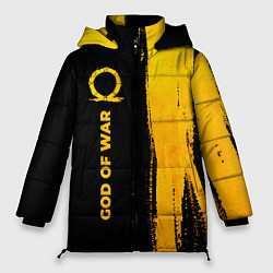 Куртка зимняя женская God of War - gold gradient: по-вертикали, цвет: 3D-черный