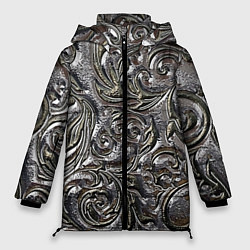 Женская зимняя куртка Растительный орнамент - чеканка по серебру