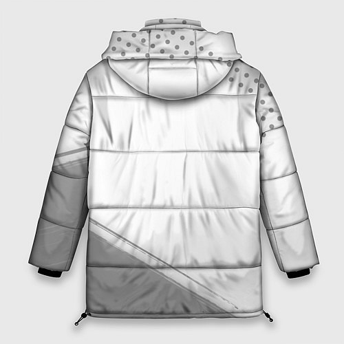Женская зимняя куртка PSG sport на светлом фоне: символ и надпись вертик / 3D-Черный – фото 2