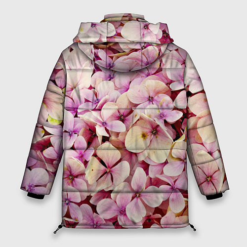 Женская зимняя куртка Розовые цветы яркой поляной / 3D-Светло-серый – фото 2