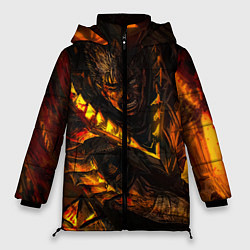 Куртка зимняя женская Берсерк Гатс В Огне, цвет: 3D-черный