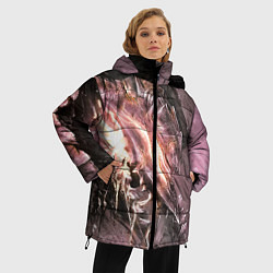 Куртка зимняя женская Берсерк Гатс В Доспехах Извергает Огонь, цвет: 3D-светло-серый — фото 2