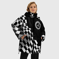 Куртка зимняя женская Mercedes racing flag, цвет: 3D-черный — фото 2
