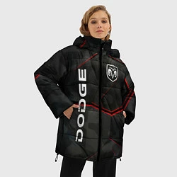 Куртка зимняя женская Dodge абстракция спорт, цвет: 3D-красный — фото 2