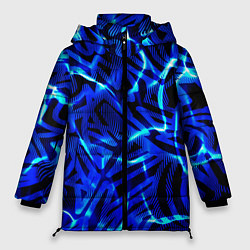 Куртка зимняя женская Удар неоновой молнии, цвет: 3D-черный