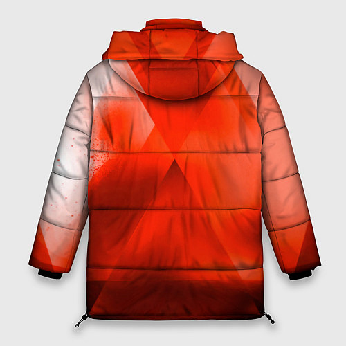 Женская зимняя куртка Honda - красная абстракция / 3D-Черный – фото 2