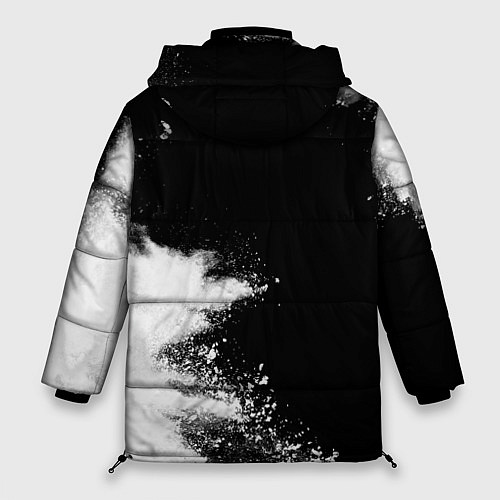 Женская зимняя куртка Behemoth и рок символ на темном фоне / 3D-Черный – фото 2