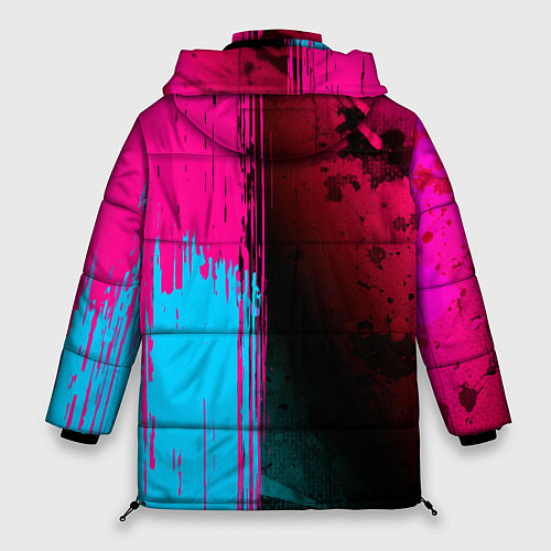 Женская зимняя куртка Bring Me the Horizon - neon gradient: по-вертикали / 3D-Черный – фото 2