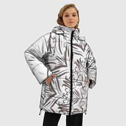 Куртка зимняя женская Кружево мандал, цвет: 3D-светло-серый — фото 2