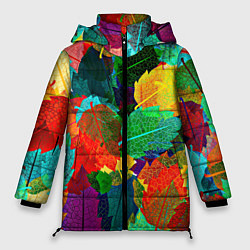 Куртка зимняя женская Colored leaves, цвет: 3D-светло-серый