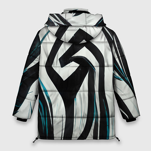 Женская зимняя куртка Цифровой окрас зебры / 3D-Черный – фото 2
