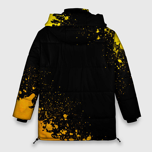 Женская зимняя куртка Chelsea - gold gradient: символ и надпись вертикал / 3D-Черный – фото 2