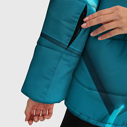 Куртка зимняя женская Ледяные неоновые геометрические плиты, цвет: 3D-черный — фото 2