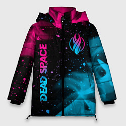 Куртка зимняя женская Dead Space - neon gradient: символ и надпись верти, цвет: 3D-черный