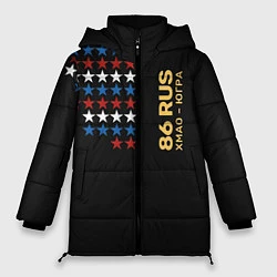Куртка зимняя женская 86 RUS ХМАО Югра, цвет: 3D-черный