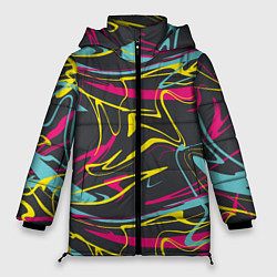 Куртка зимняя женская Яркая палитра художника, цвет: 3D-светло-серый