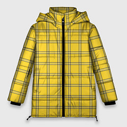 Куртка зимняя женская Классическая желтая клетка, цвет: 3D-светло-серый