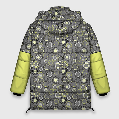 Женская зимняя куртка Абстрактный узор с неоновыми вставками / 3D-Черный – фото 2