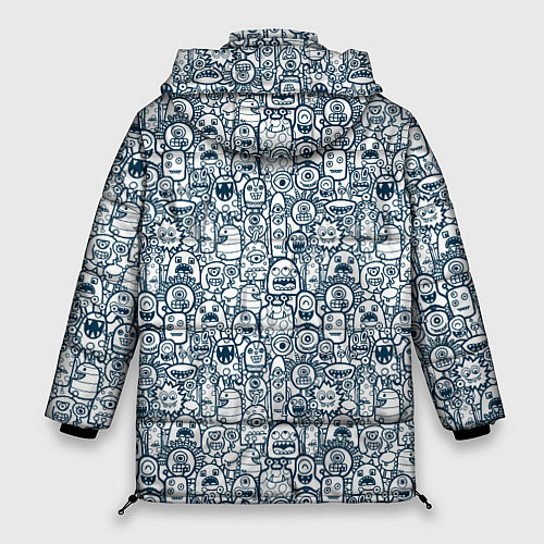 Женская зимняя куртка Монстрики с антенками / 3D-Светло-серый – фото 2