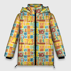 Куртка зимняя женская Кот попарт, цвет: 3D-светло-серый