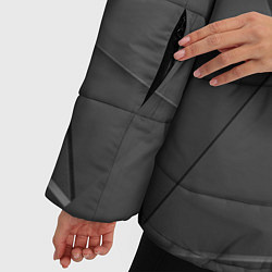Куртка зимняя женская Треугольники серые, цвет: 3D-светло-серый — фото 2