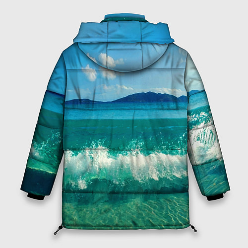 Женская зимняя куртка Волна набегает на берег / 3D-Красный – фото 2