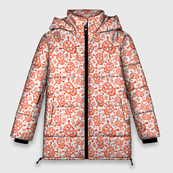 Куртка зимняя женская Череп и цифры, цвет: 3D-красный
