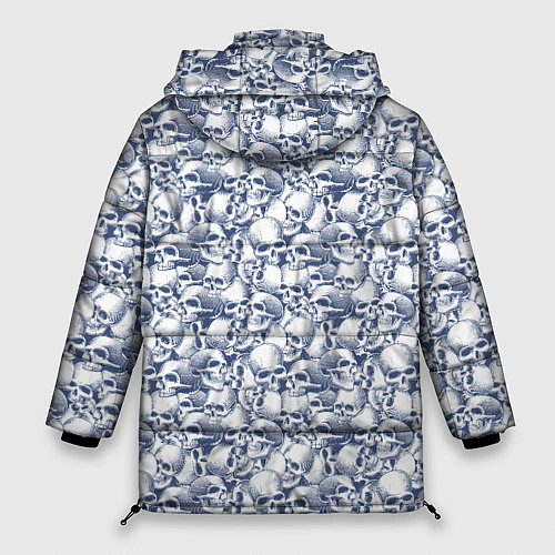 Женская зимняя куртка Череп с трещиной / 3D-Черный – фото 2