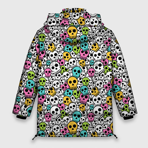 Женская зимняя куртка Череп разноцветный / 3D-Черный – фото 2