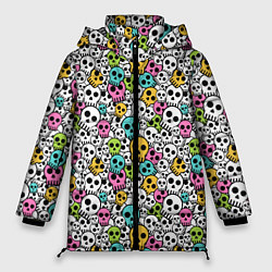 Куртка зимняя женская Череп разноцветный, цвет: 3D-черный