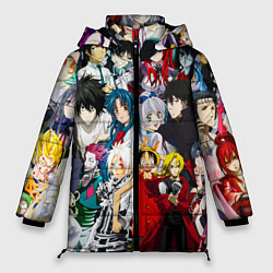 Куртка зимняя женская Все аниме персонажи, цвет: 3D-светло-серый