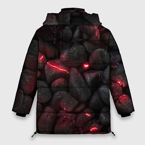 Женская зимняя куртка Камни с разломами неон / 3D-Черный – фото 2