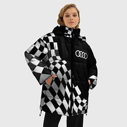 Куртка зимняя женская Audi racing flag, цвет: 3D-черный — фото 2