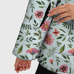 Куртка зимняя женская Мятно-цветочный, цвет: 3D-светло-серый — фото 2
