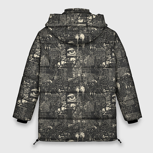 Женская зимняя куртка Надписи и глаз / 3D-Черный – фото 2