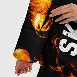 Куртка зимняя женская Skillet и пылающий огонь, цвет: 3D-черный — фото 2