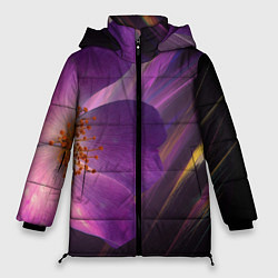 Женская зимняя куртка Фиолетовый цветок светящийся