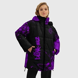 Куртка зимняя женская Blink 182 фиолетовые брызги, цвет: 3D-красный — фото 2