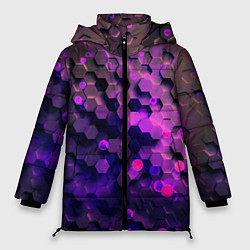 Женская зимняя куртка Плиты фиолетовый неон