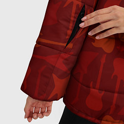 Куртка зимняя женская Disturbed гитары и молния, цвет: 3D-черный — фото 2